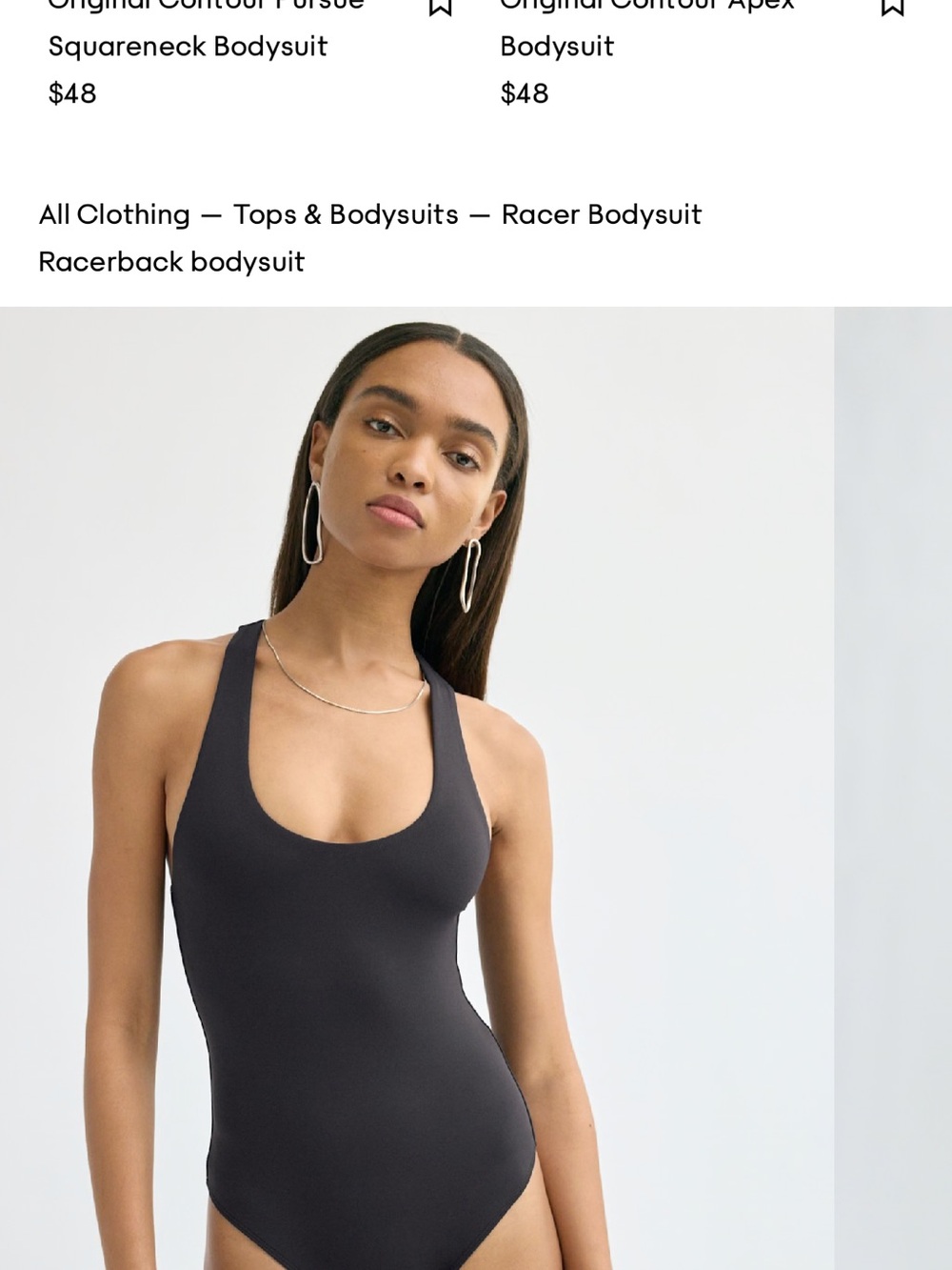 Aritzia Racerback Scoop Neck Bodysuit - Black - Picture 2 of 8